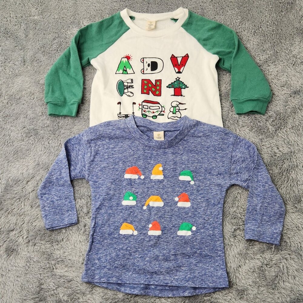 Tucker + Tate‎ Baby Boys Adventure & Santa Hat Long Sleeve Shirts 12M Set Cotton